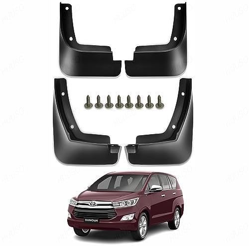 HUUSO Front and Rear Plastic Splash Mud Flaps, Mud Guard (Pack of 4) Compatible with Toyota Innova Crysta (2016-2022) - Image 1