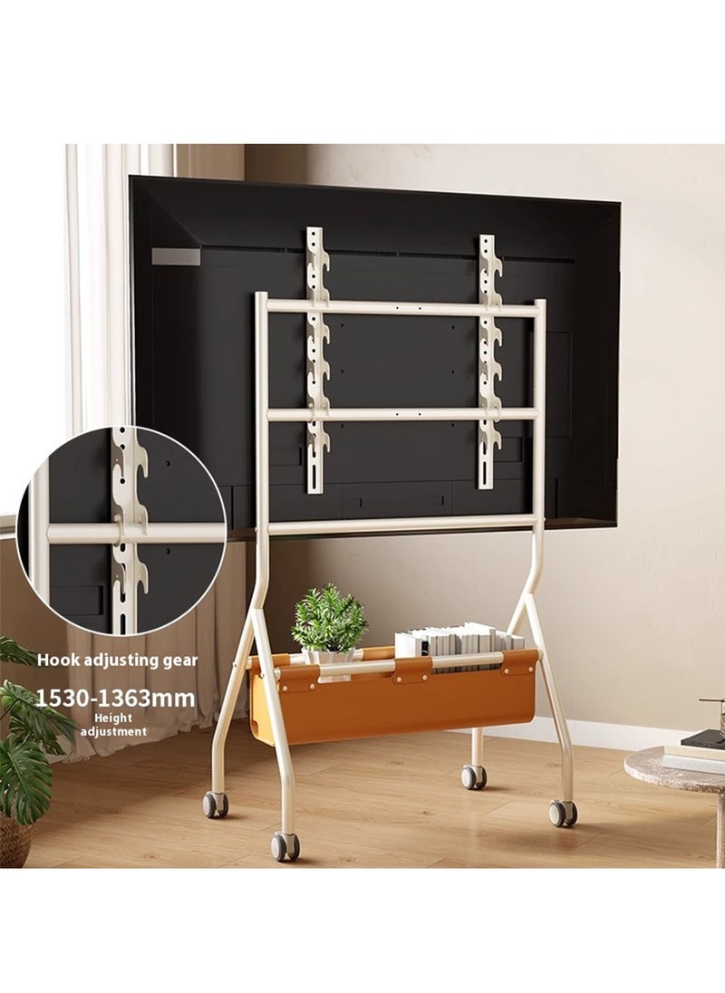 FlashHawk Mobile TV Stand with Wheels for 32-75 Inch Screens, Heavy-Duty 60kg Capacity, Adjustable Height & PU Storage Bag, VESA 100x100-600x600mm  - Image 5