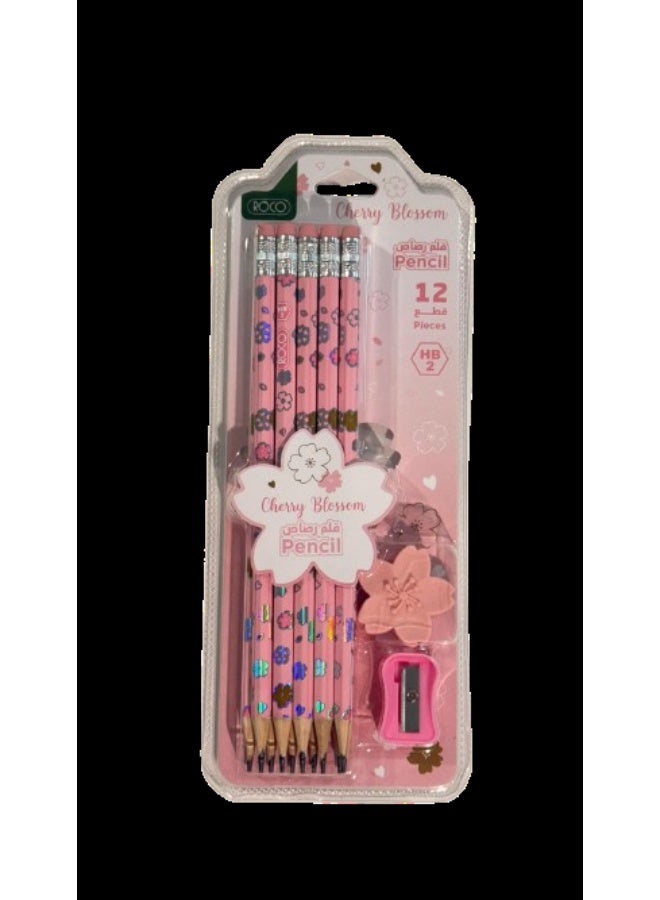ROCO PENCIL HB2 SET 12P  - cherry blossom
