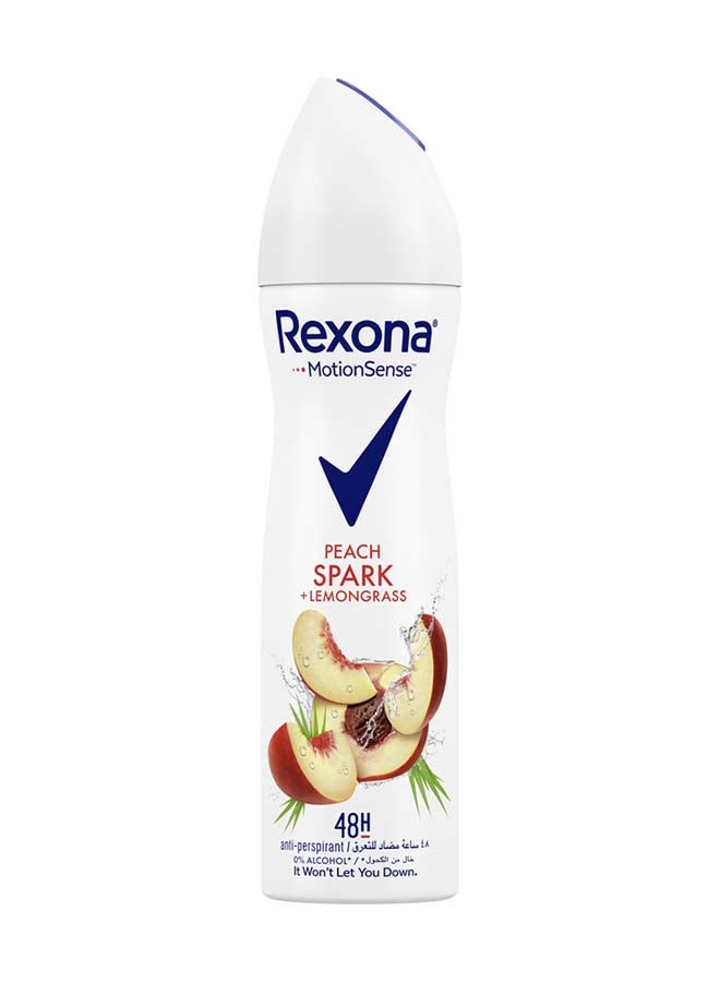 Rexona Antiperspirant Deodorant Spray Peach Spark And Lemongrass 150ml