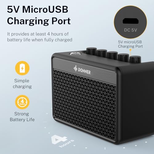 Donner Mini Guitar Amp Small Electric Amplifier 5W Portable, Practice Guitar Combo Amp DA-10 - Image 5