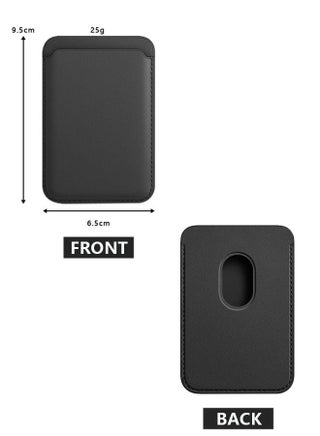 Leather Magnetic Card Wallet Holder Compatible with iPhone 13/13Mini/13Pro Max, iPhone 12 Series and Magnetic Case, Card Holder with Magnet for Back of Phone Black - view 2