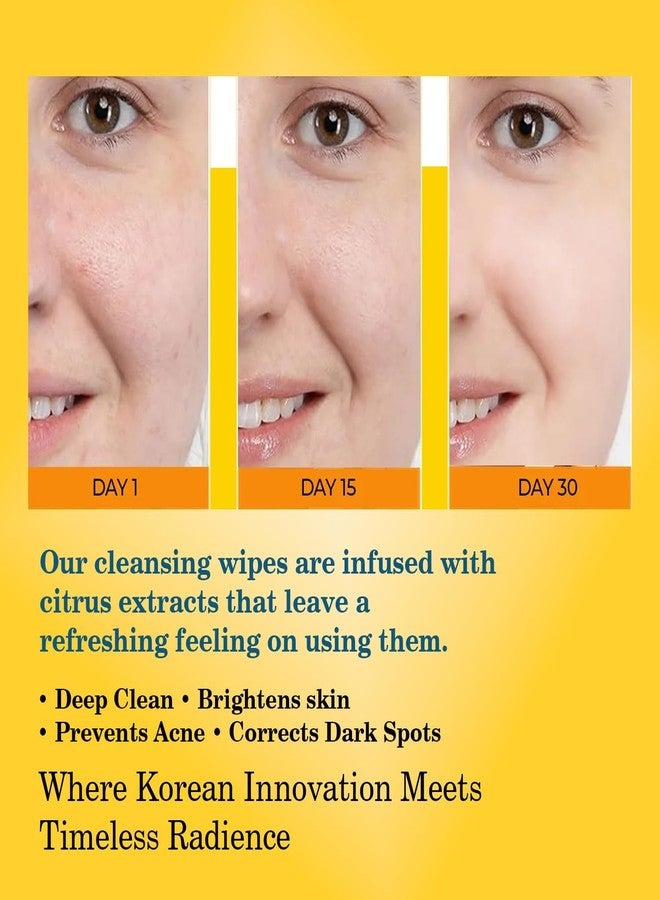 Trupradh Turmeric & Kojic Acid Face Pads - Dark Spot Corrector, Brightening & Exfoliating Cleansing Wipes - Vitamin C, Vitamin B5, Chamomile - Foaming Pad for Face Removes Dirt, Oil & Dead Skin (60 Pack) - Image 4