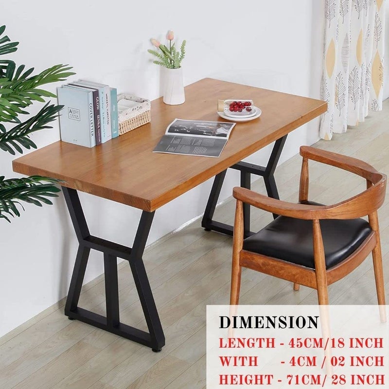 Dcloud Hub W Shape Table Legs Metal Table Night TV Stand Tables Desktop Room Dining Table Leg Cast Iron Legs Computer Desk Legs Office Desk Legs Set of 2 - Image 4