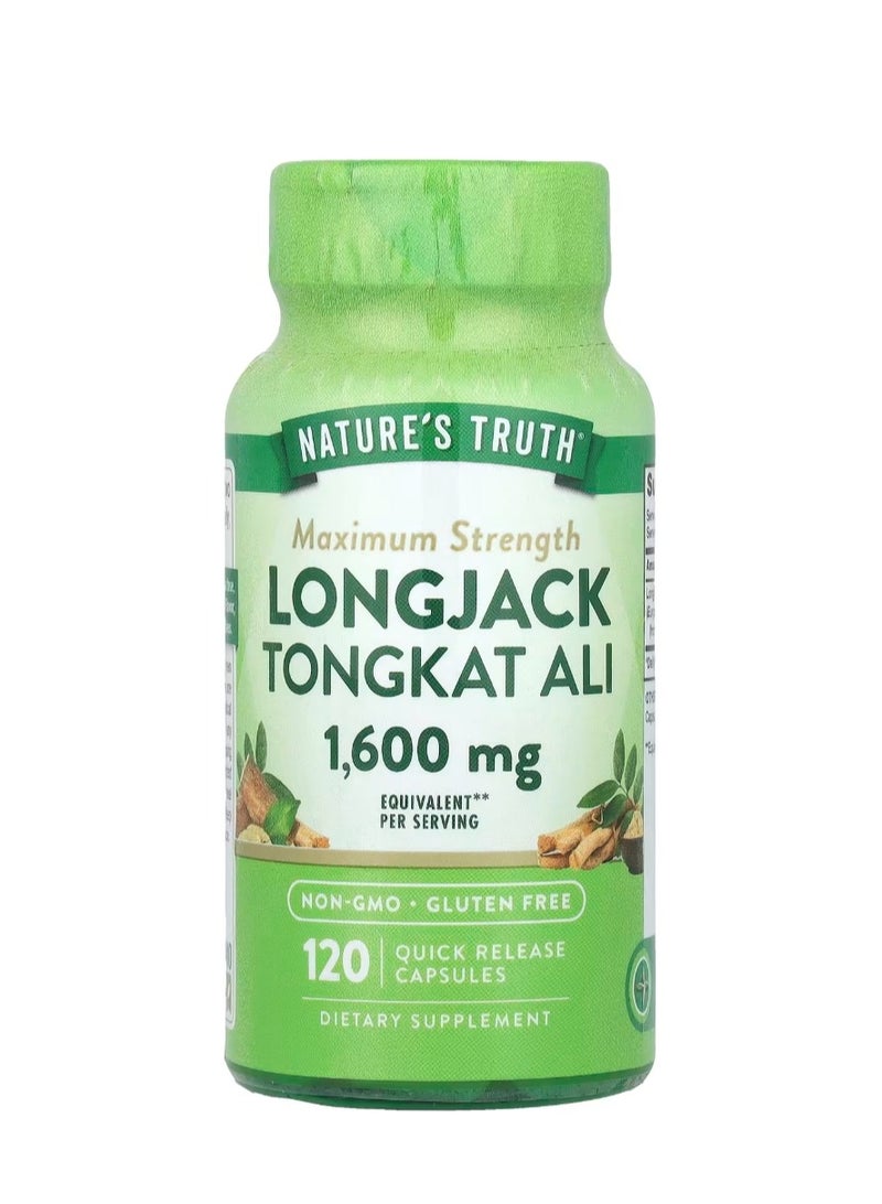 Nature's Truth Longjack Tongkat Ali Maximum Strenfth 1600 mg 120 Quick Release Capsules - Image 1