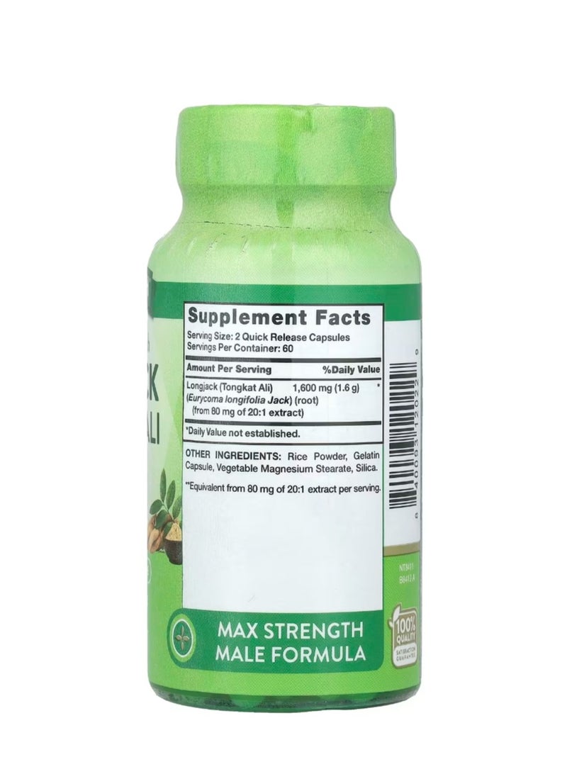 Nature's Truth Longjack Tongkat Ali Maximum Strenfth 1600 mg 120 Quick Release Capsules - Image 2