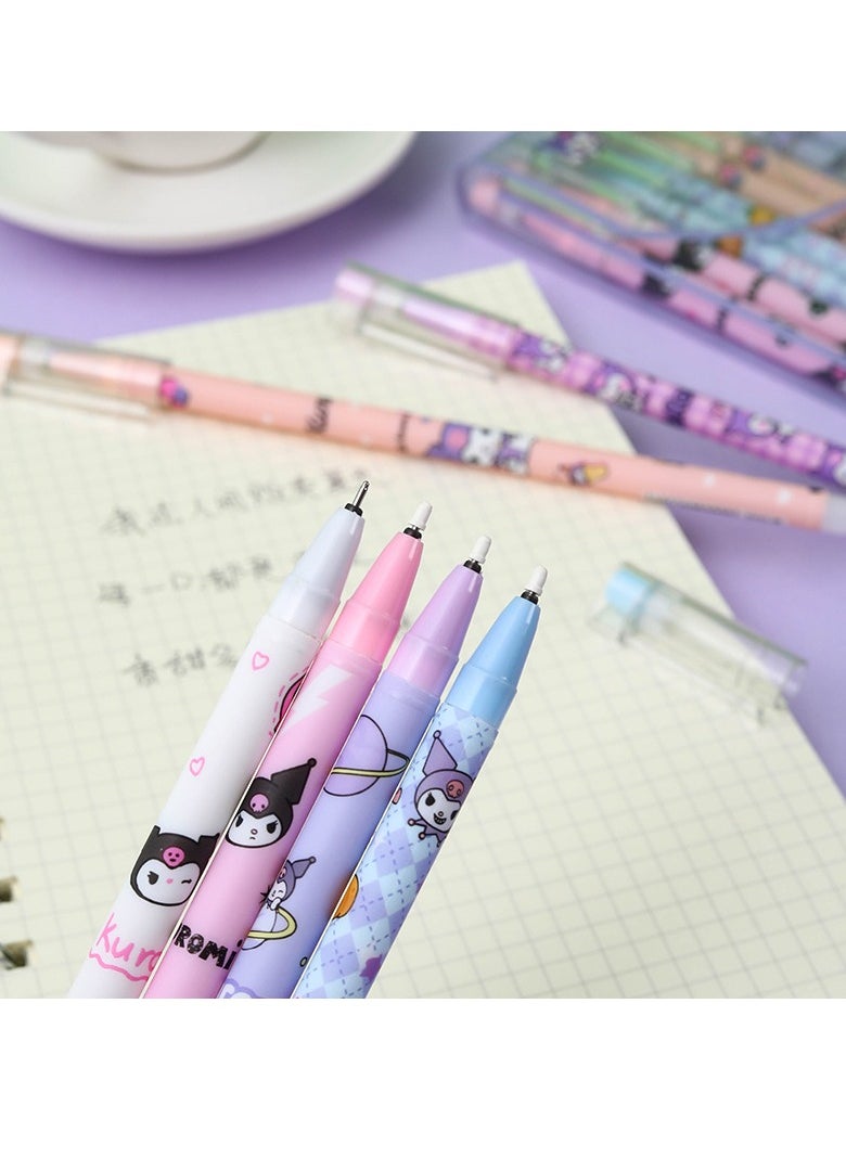 Generic - 12 Pieces Of Cute Family Erasable Straight Neutral Pen Ins Girl Feng Shui Pen High Value Gift Pen Stationery (Cute Family-0.5mm Black Refill) - Image 1