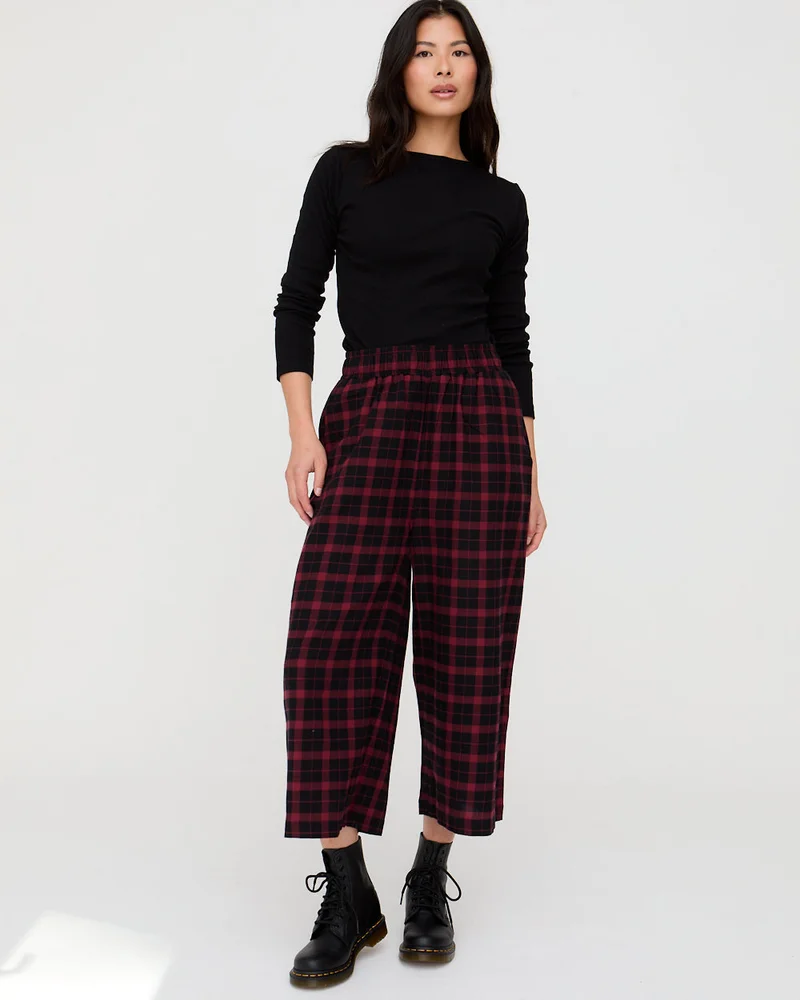 ترتلدوف لندن Judy Red Check Print Crop Trousers