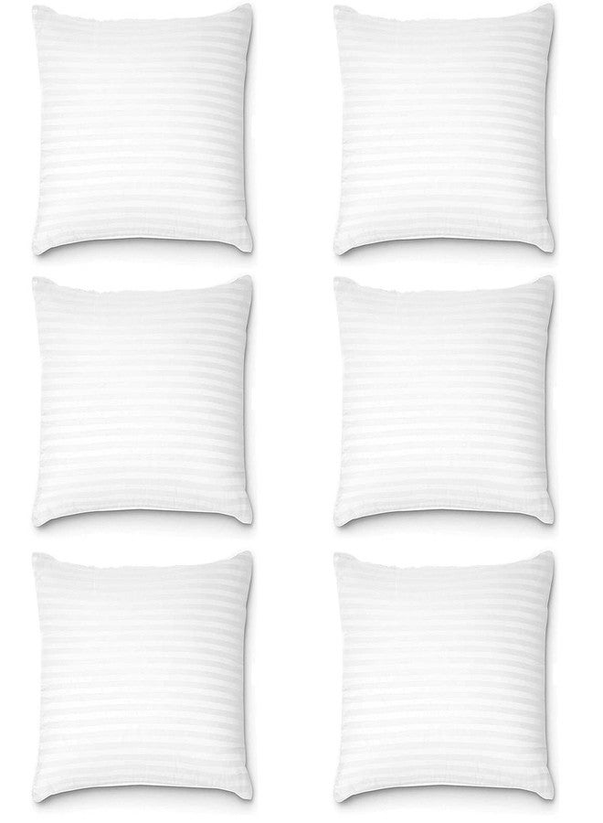TrueCloud Square Pillow 24x24 Inches, Set of 6, Microfiber Hotel Quality Premium Fibre Soft Cushion Filler - White - Image 1