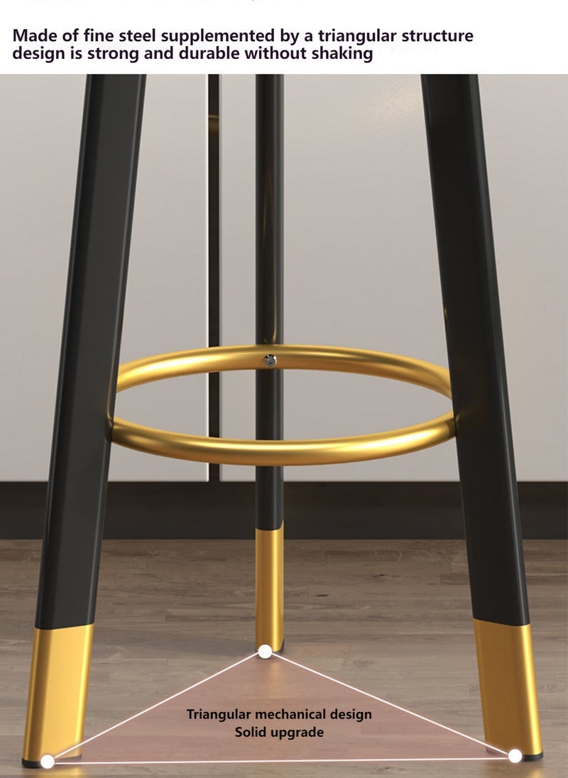 Sharpdo Simple and Light Luxury Home Bar Stool High Stool, PU Comfortable Cushion 70cm - Image 5