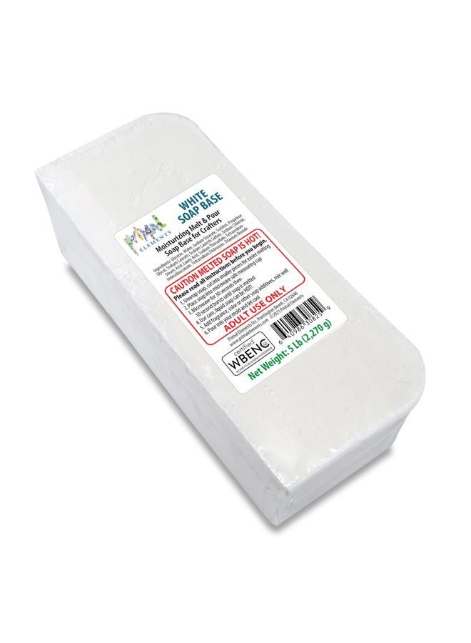 Primal Elements White Soap Base - Moisturizing Melt and Pour Glycerin Soap Base for Crafting and Soap Making, Vegan, Cruelty Free, Easy to Cut, Unscented - 5 Pound - Image 1