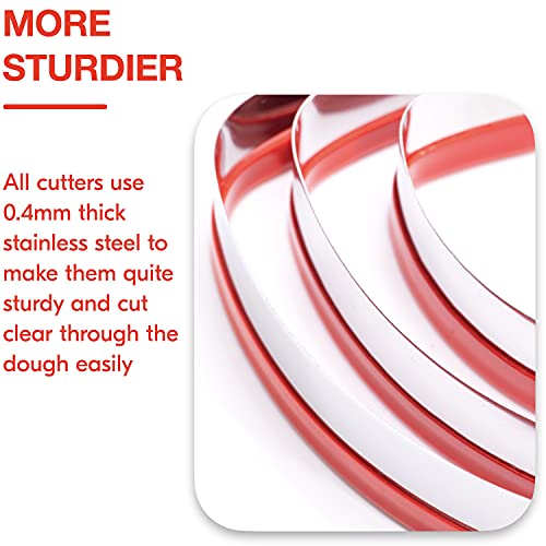 COOKIEQUE 3-Piece Candy Corn Cookie Cutter, Fall Thanksgiving Pumpkin Pie Cookie Cutters, Holiday Cookie Cutters, Unique Design with Protective Red Top PVC - Image 5