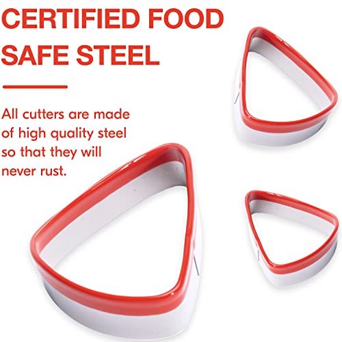 COOKIEQUE 3-Piece Candy Corn Cookie Cutter, Fall Thanksgiving Pumpkin Pie Cookie Cutters, Holiday Cookie Cutters, Unique Design with Protective Red Top PVC - Image 4