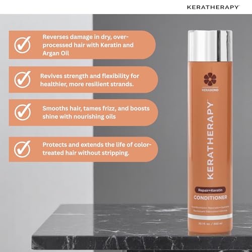 KERATHERAPY Keratin Infusion Repair Conditioner, 10.1 fl. oz., 300 ml - Repairs Dry, Damaged or Frizzy Hair with Caviar Extract, Argan Oil & Kerabond - Image 3