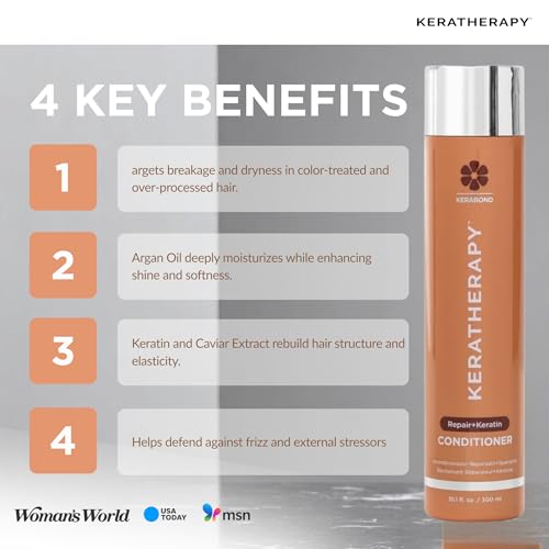 KERATHERAPY Keratin Infusion Repair Conditioner, 10.1 fl. oz., 300 ml - Repairs Dry, Damaged or Frizzy Hair with Caviar Extract, Argan Oil & Kerabond - Image 4