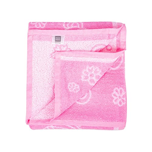 Mee Mee Bamboo Cotton Baby Washcloth: Soft, Absorbent, Reusable Towels for Newborns & Kids, Teddy Print, Light Pink 90X90 CM - Image 1