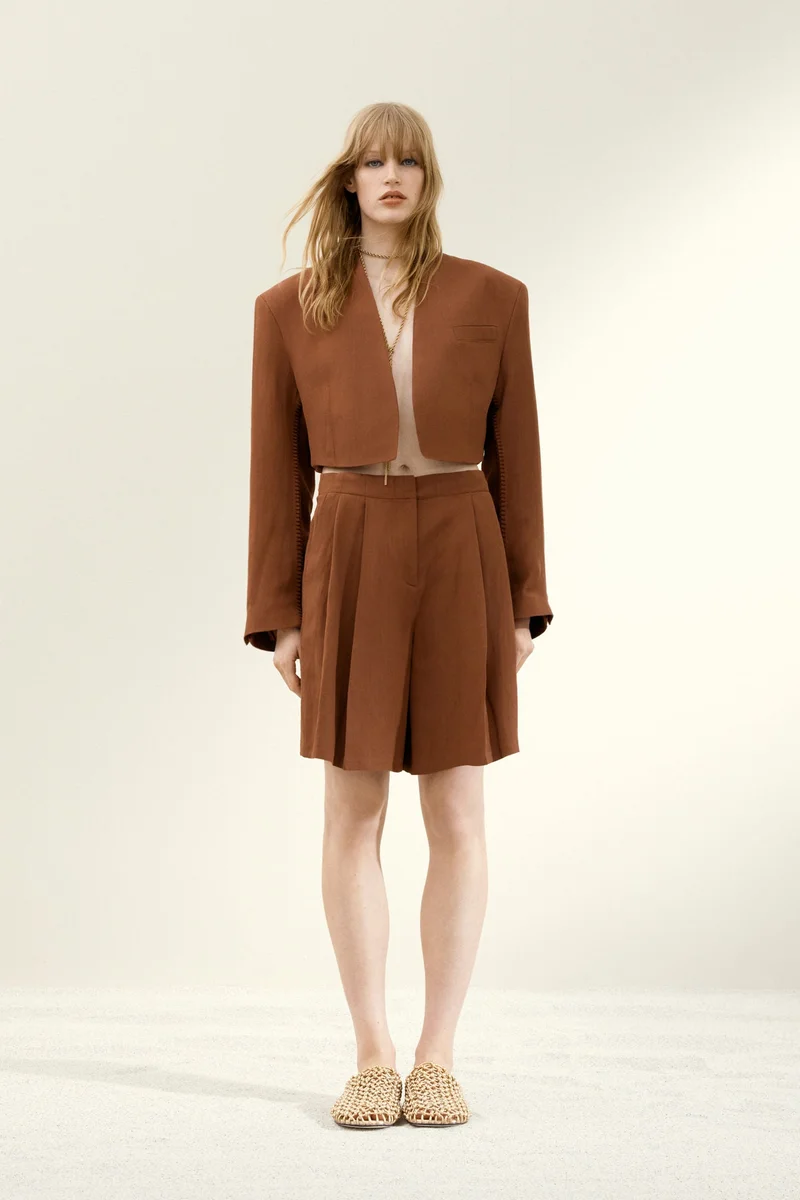 H&M Linen-blend Bermuda shorts