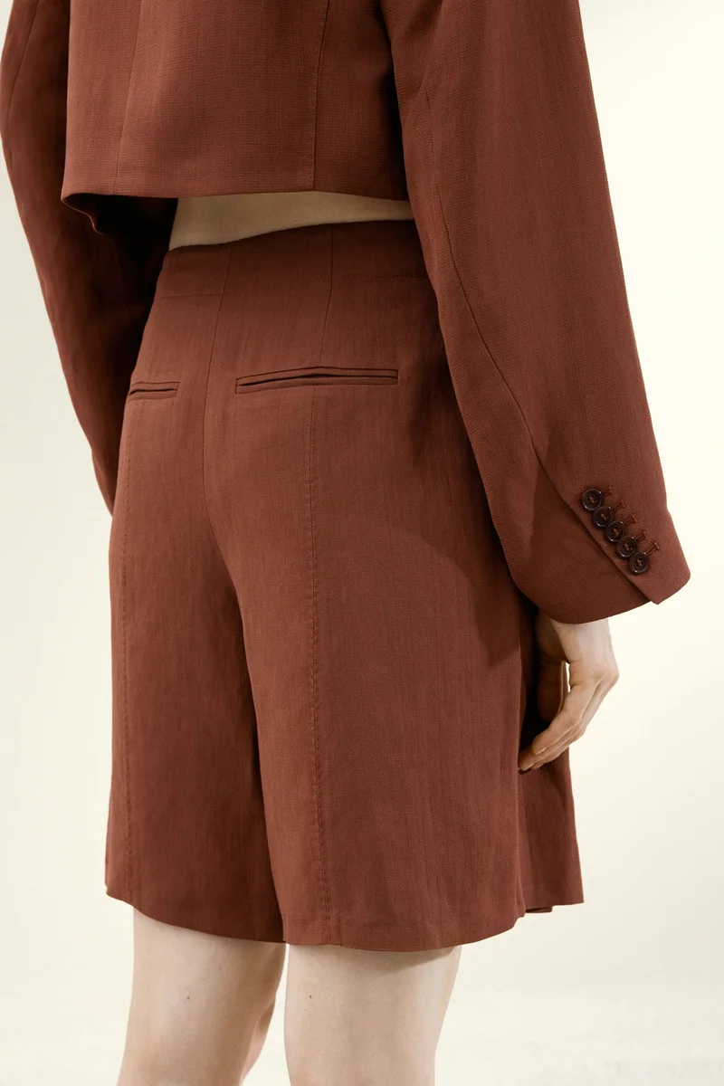 H&M Linen-blend Bermuda shorts