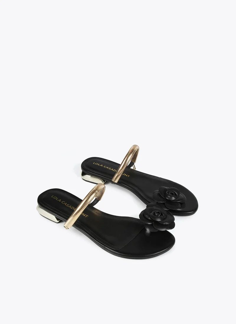 Lola Casademunt Sandals with flower detail and metal strap