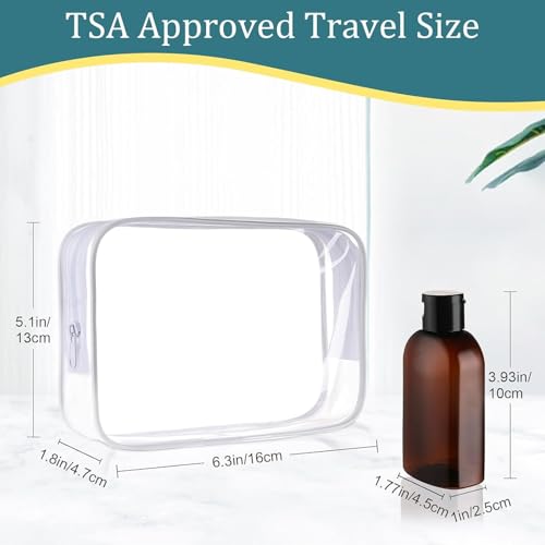 Cosywell Travel Bottles for Toiletries 5pcs 3.4oz TSA Approved Travel Shampoo Bottles Leak Proof Empty Lotion Containers with Flip Cap Small Plastic Squeeze Bottle(Brown) - Image 2