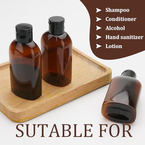 Cosywell Travel Bottles for Toiletries 5pcs 3.4oz TSA Approved Travel Shampoo Bottles Leak Proof Empty Lotion Containers with Flip Cap Small Plastic Squeeze Bottle(Brown) - Image 4