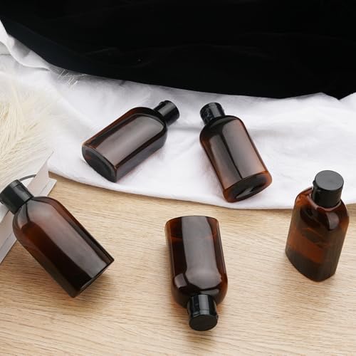 Cosywell Travel Bottles for Toiletries 5pcs 3.4oz TSA Approved Travel Shampoo Bottles Leak Proof Empty Lotion Containers with Flip Cap Small Plastic Squeeze Bottle(Brown) - Image 5