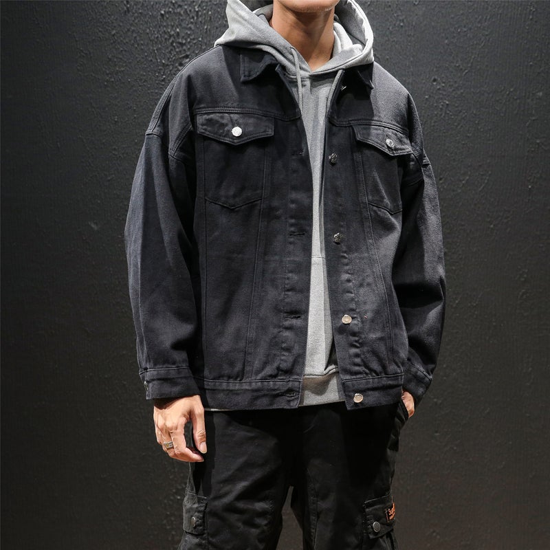 Autumn Men'S Jacket 2019 New Japanese Large Size Men'S Denim Coat Trendy Loose Boys Jacket - Image 1