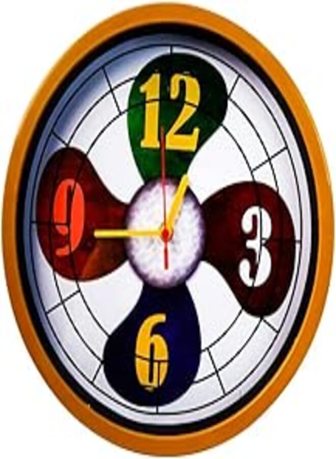 QUARTZ Round Wall Clock For Living room, Kitchen, Bedroom, Office room - Multi color - 30 Cm