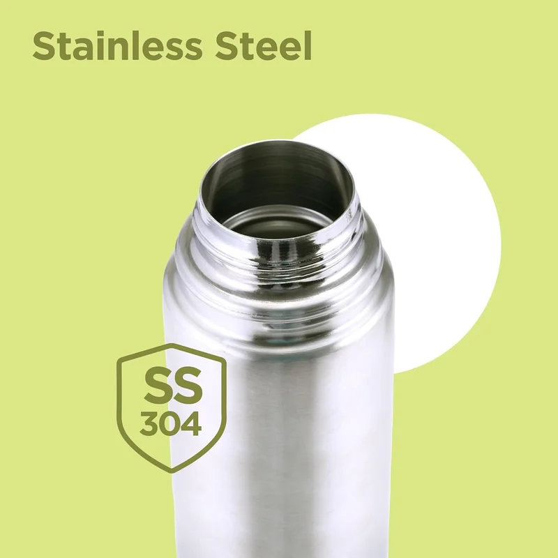 Milton Milton Flip Lid 750 Thermosteel 24 Hours Hot and Cold Water Bottle with Bag, 1 Piece, 750 ml, Silver | Leak Proof | Office Bottle | Gym Bottle | Home | Kitchen | Hiking | Trekking | Travel Bottle Silver