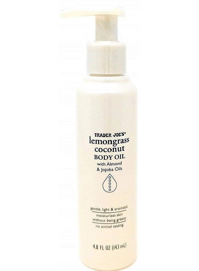TJ's Trader Joes Lemongrass Coconut Body Oil with Almond and Jojoba Oils 4.8 FL OZ (143 ml) - Image 1