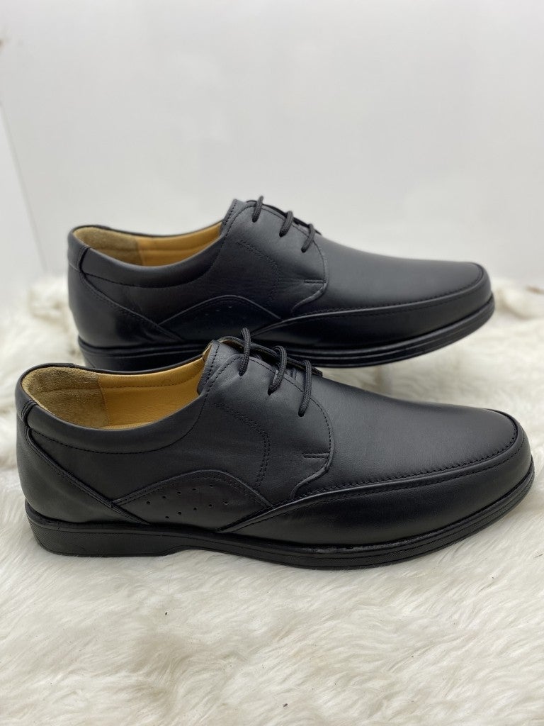 Çiğdem Kundura Çiğdem Real Leather Heel Jelly Black Tied Special Edition Shoes - Black - 45 - ST00929-BLACK-45  - Image 2