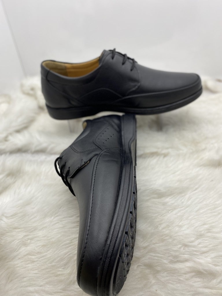 Çiğdem Kundura Çiğdem Real Leather Heel Jelly Black Tied Special Edition Shoes - Black - 45 - ST00929-BLACK-45  - Image 3