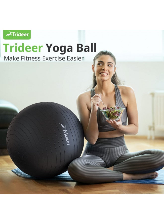 Trideer Yoga Ball - Exercise Ball for Workout pilates Stability - Anti-Burst and Slip Resistant for physical therapy, Birthing, Stretching & Core Workout, Office Ball Chair, Flexible Seating, Home Gym - Image 2