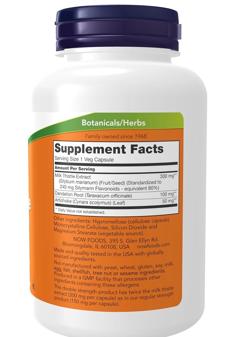 NOW Foods Silymarin/Milk Thistle Extract 2X - 300mg, 200 Vcaps - Image 2