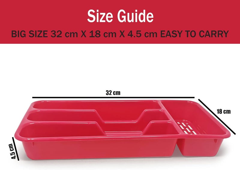 PLASTIFIC Plastic Forte Small Tier Cutlery Tray Classic Silver, Plastic Organizer for Spoons, Forks & Knives, Compact Utensil Storage Tray for Kitchen Drawer Organization, 33 x 17.5 x 4.3 cm,Silver - Image 3