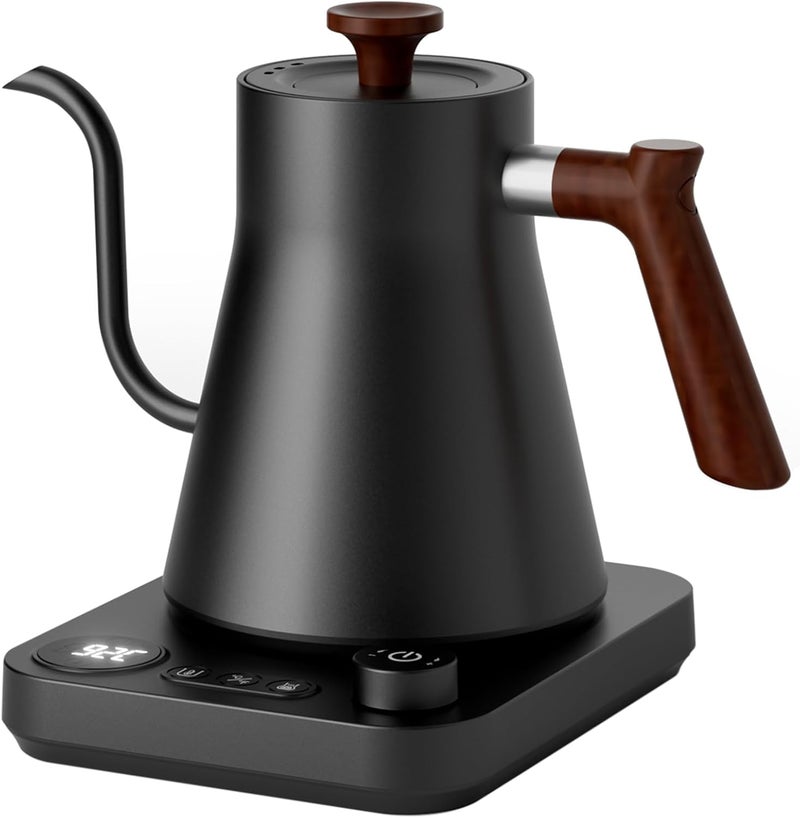 Brutelle Gooseneck Electric Kettle V60 Kettle 0.9L Capacity, ±1°C Precise Temperature Control, 304 Stainless Steel for Pour Over Coffee & Matcha, Home, Apartment, Coffee Corner – Black - Image 1