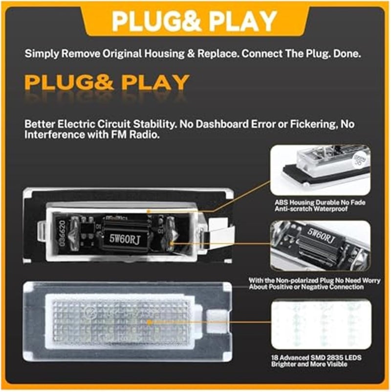 Wivplex 2pcs License Plate Light for Citroen Jumper - Image 3