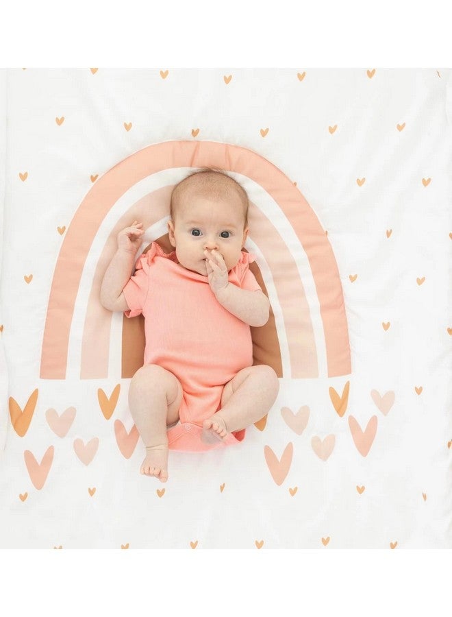 Cokouchyi طقم سرير مهد قوس قزح بوهيمي 3 قطع - حجم قياسي لسرير الأطفال للأولاد والبنات مع ورقة سرير، لحاف وسكرت مهد - Image 3