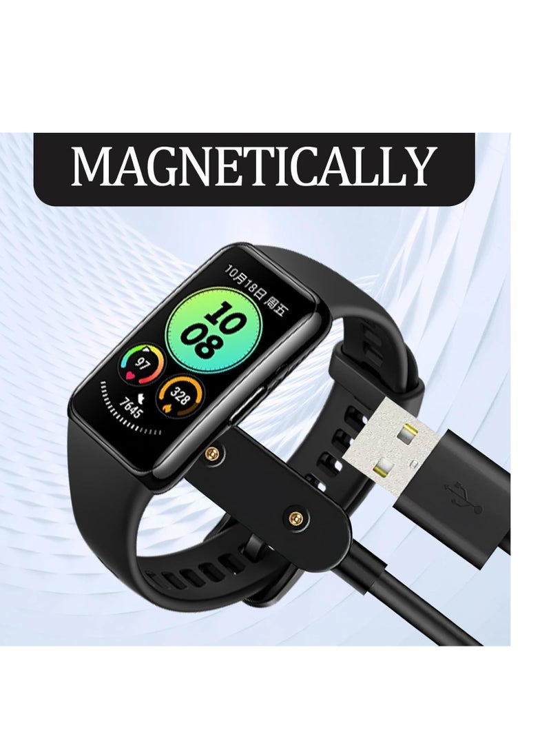 1Pack Charger Compatible with Huawei Band 10 9 8 7 6/Honor Band 10 9 7 6/Honor Watch ES/Huawei Watch Fit Mini 5X Smartwatch, Magnetic USB Charging Cable 3.3ft, Replacement Charging Cable Cord ,Black - Image 2