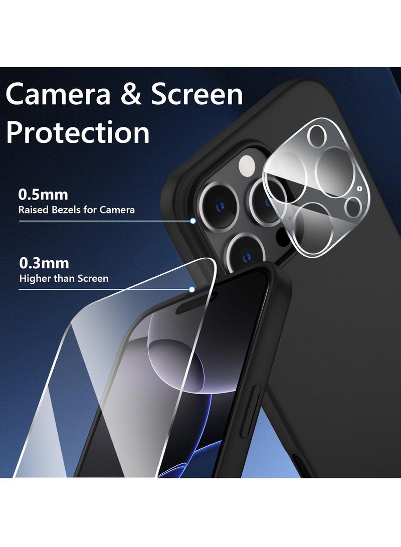 ELTRAZONE iPhone 16 Pro Max Black Case – Ultra-Thin Matte Cover with Camera Lens and Screen Protectors, Super Soft Touch Anti-Scratch Shockproof Slim Design - Image 4