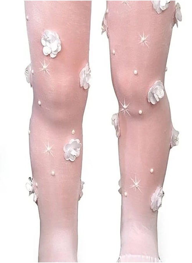 Ghils - Girls' Crystal Embroidered Tights - Image 1