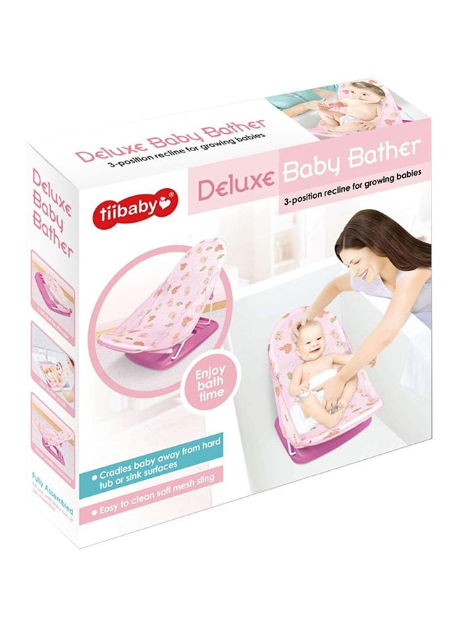 Tiibaby Deluxe Baby Bather, 3-Position Recline, Pink, 0-18 Months  - Image 2