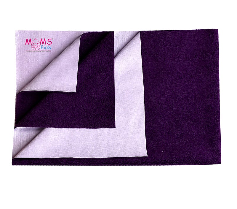 Moms Easy MOMSEASY® New Born Baby Waterproof Bed Protector, Baby Bed Protector & Bed Protector Waterproof Drysheet Plum (Small, 70x50 cm) - Image 1