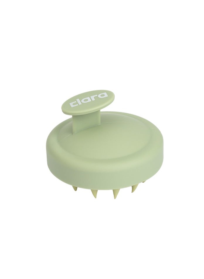 Clara Scalp Massager Brush – Silicone Hair Scalp Scrubber for Exfoliation, Shampoo Distribution & Hair Growth Support green - Image 2