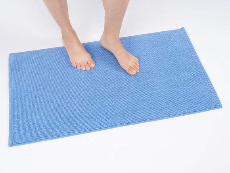 Cotton Paradise Bath Rug for Bathroom  20x34 inch 100% Cotton Non Slip Bath Mat Rug  Soft Absorbent Machine Washable  Sky Blue Bath Rug