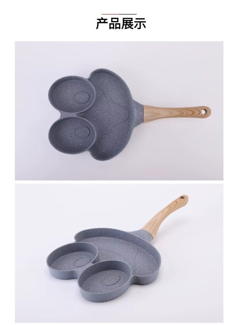 Frog-shaped multi-section frying pan with a wooden handle – for preparing a complete breakfast at once - Image 5