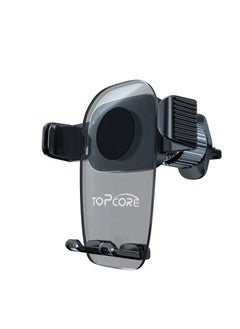 توب كور حامل هاتف TOPCORE لفتحة تهوية سيارتك مع تصميم مشبك تلقائي، حامل للهاتف الخلوي بدون استخدام اليدين لهواتف iPhone Android وجميع الهواتف الذكية، لوحة سوداء شفافة  - Image 1