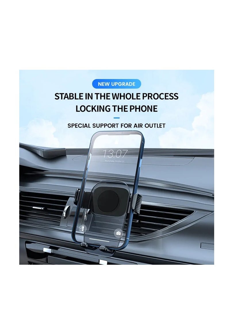 Topcore TOPCORE Phone Holders for Your Car Vent with Auto Clamp Design, Handsfree Cell Phone Car Mount for iPhone Android All Smartphone, Transparent Black Panel  - Image 3
