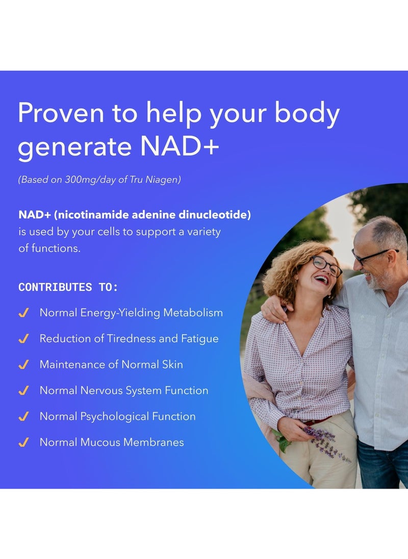 TRU NIAGEN TRU NIAGEN Nicotinamide Riboside NAD+ Supplement, Patented Formula NR, 300 mg per capsule / 300 mg per serving 30 days (3 months / 1 bottle)  - Image 4
