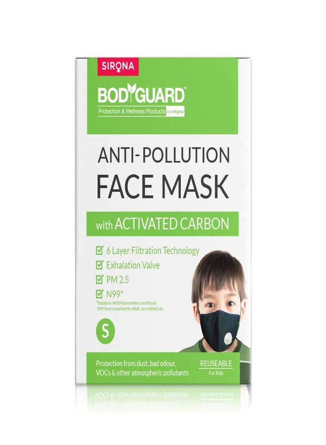 Bodyguard N99 + PM2.5 Cotton Reuseable 6 Layer Anti Pollution Face Mask (Black, With Valve, Pack of 1) for Unisex | Nose Clip for Better Fit | Exhalation Valve for Easy Breathing - Image 1